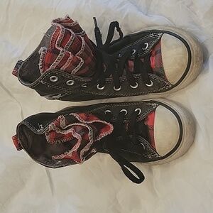 Converse Girls/Kids Buffalo Plaid Frill, Size 13.5 Rare